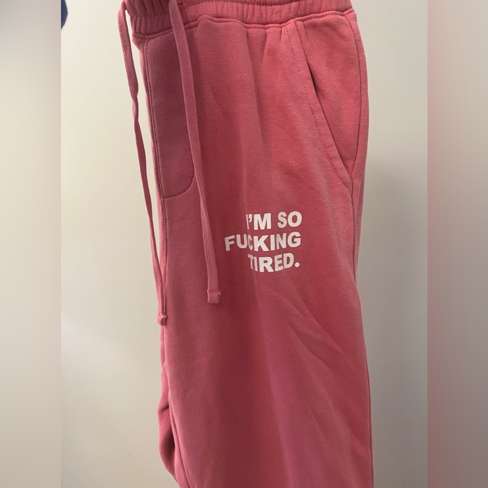 I’m so f*cking tired sweats with the matching pin!